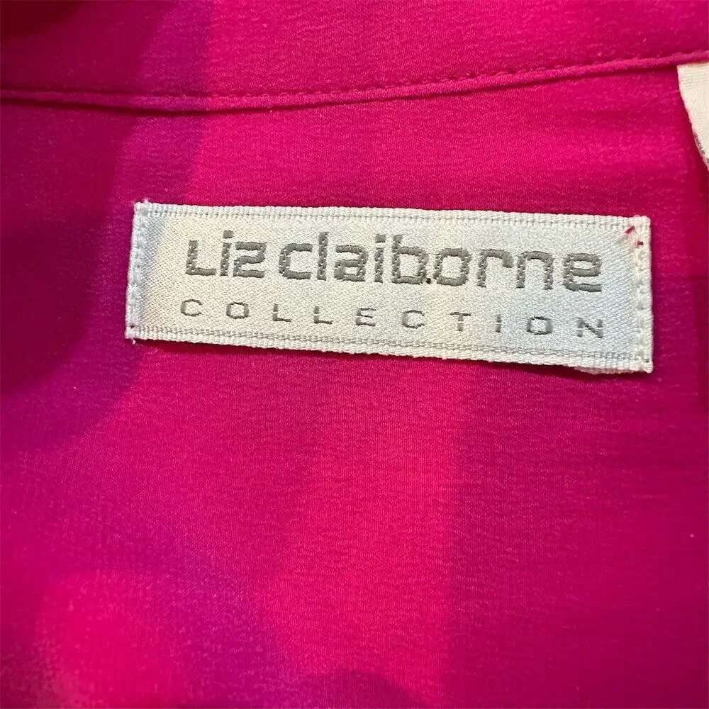 Liz Claiborne Women's Silk Long Sleeve Pink Blouse Size 8 Casual - Picture 4 of 10